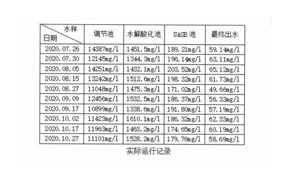 洗滌劑廢水處理站運(yùn)行記錄